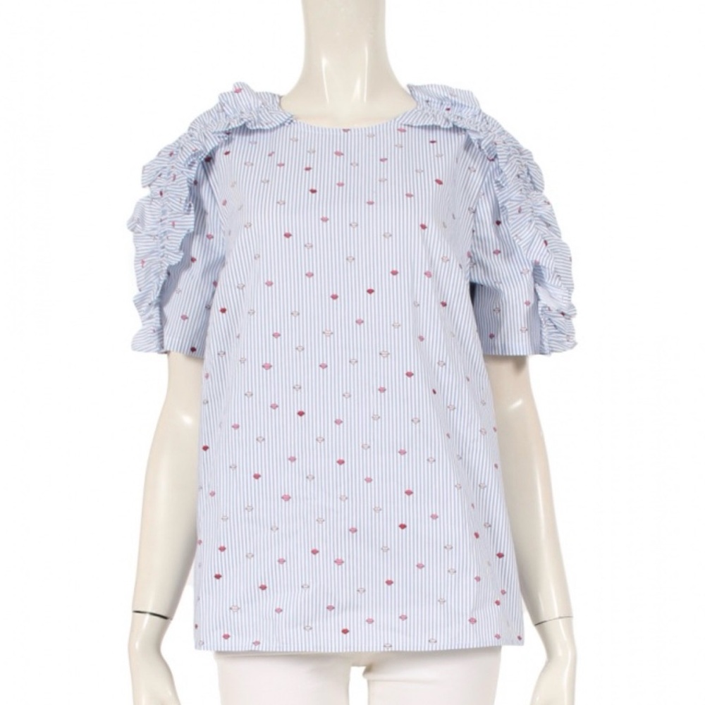 Kate spade lip stripe Ruffle Sleeves